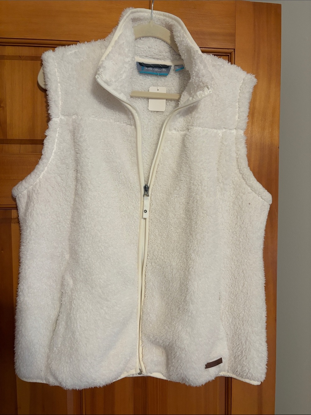 Free Country Cream Sherpa Zip-Up Vest